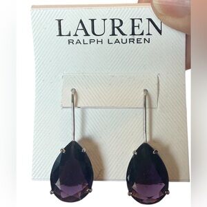 Lauren Ralph Lauren Purple Tear Drop Earrings